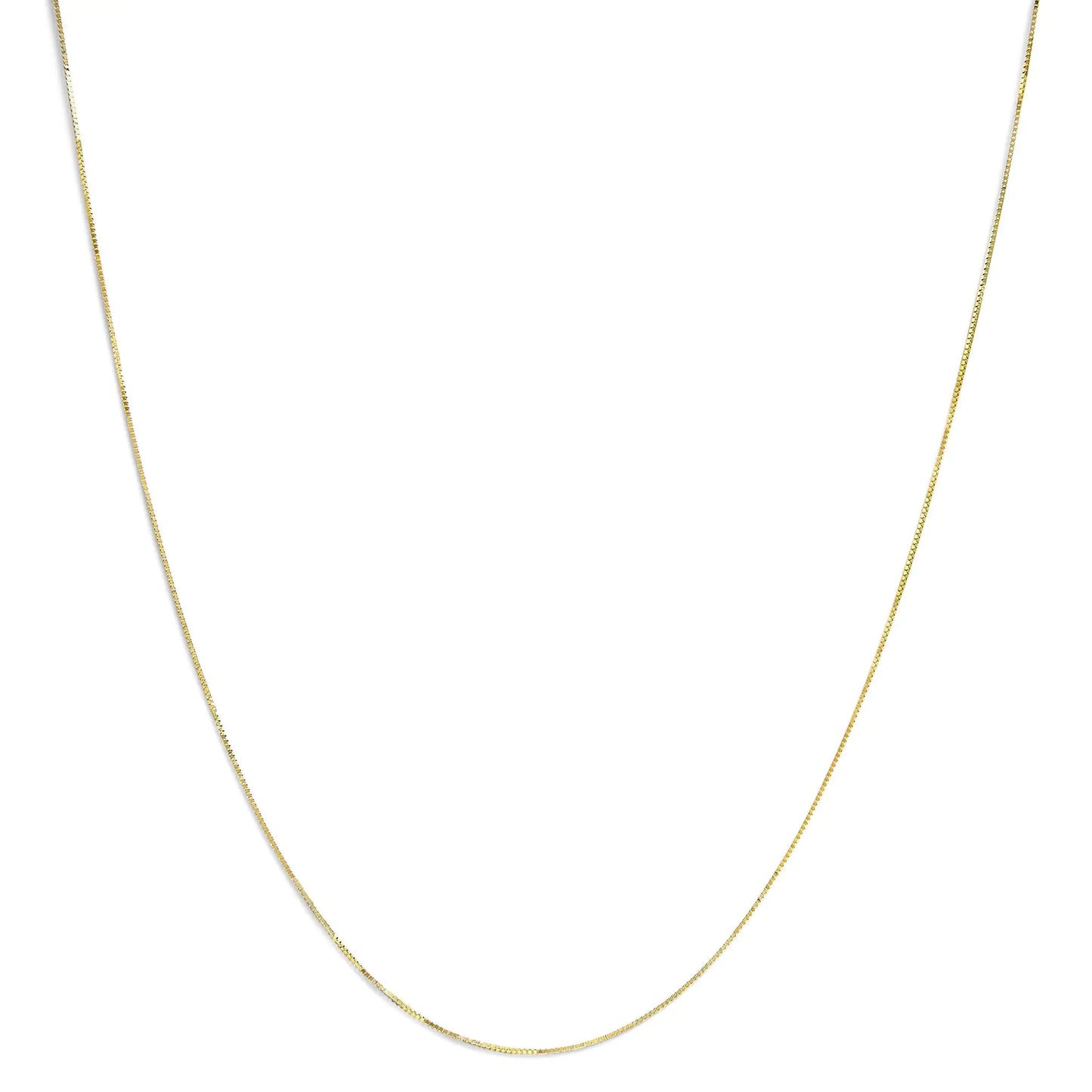 Unisex Solid 14K Gold 0.75mm Classic Box Chain Necklace by Anti Spier