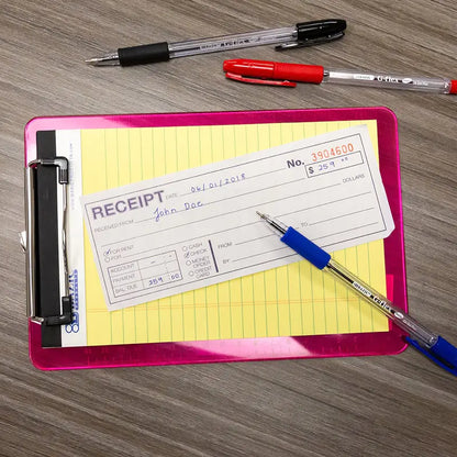 50 Sets 7 1/2" x 2 3/4" 2-Part Carbonless Cash or Rent Receipt Book by Anti Spier