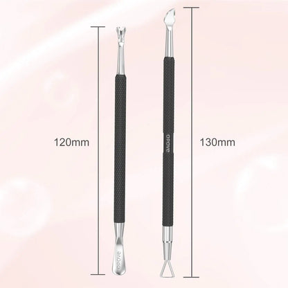 Cuticle Pusher Nail Polish Remover Stainless Steel Manicure Tool Set Gel Nail Polish Peeler Scraper Nail Cleaner Pedicure Kit for Fingernail and Toenail, opove P1, Matter Black… Buy X7 Get This 90% Off by Anti Spier