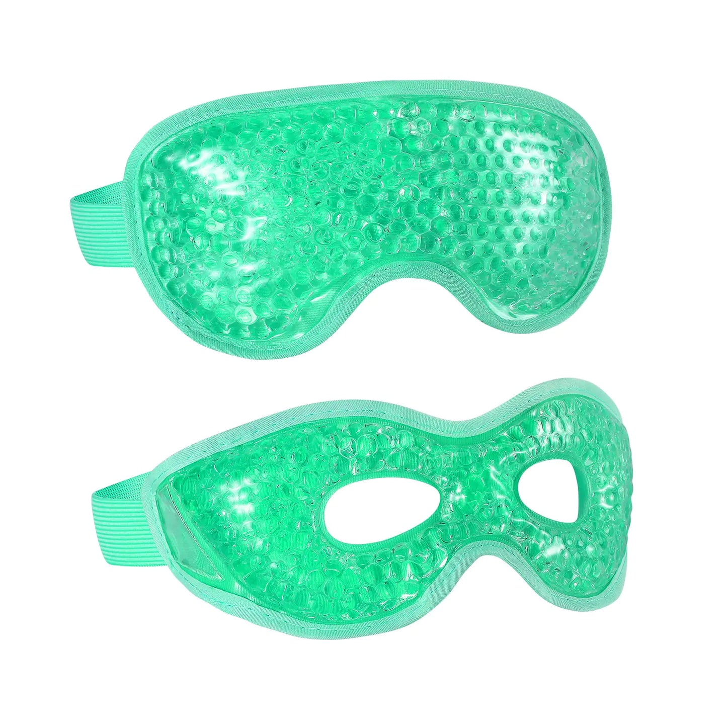 2PCS Gel Eye Mask Reusable Hot Cold Therapy Gel Bead Eye Mask for Puffiness /Dark Circles/Eye Bags /Dry Eyes/Headaches/Migraines/Stress Relief, Cooling Eye Mask Hot/Cold Compress Eye Mask (Green) Green by Anti Spier