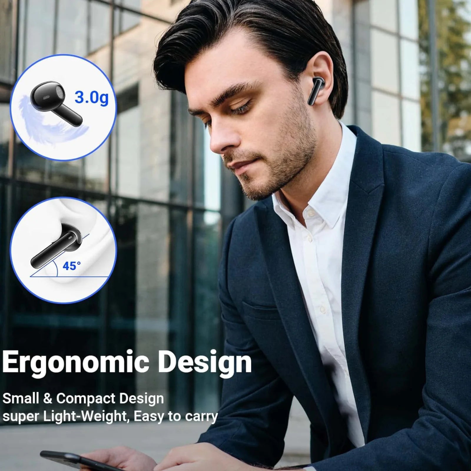 Bluetooth Earbuds Headset 5.3 Wireless Noise Cancelling TWS Trucker Waterproof by Anti Spier