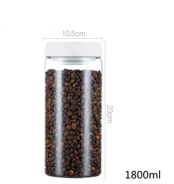 Vacuum Sealed Glass Storage Jar Set by Anti Spier