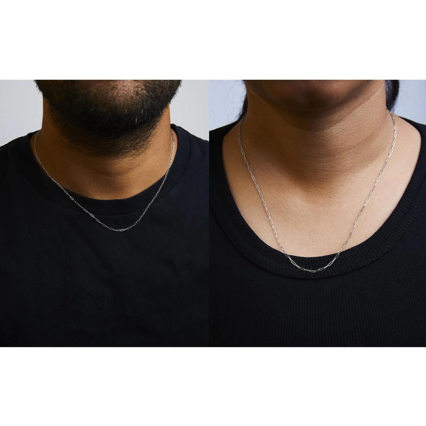 Unisex Solid 14K Gold 1.5mm Paperclip Chain Necklace - Choice of Length and Metal Color by Anti Spier