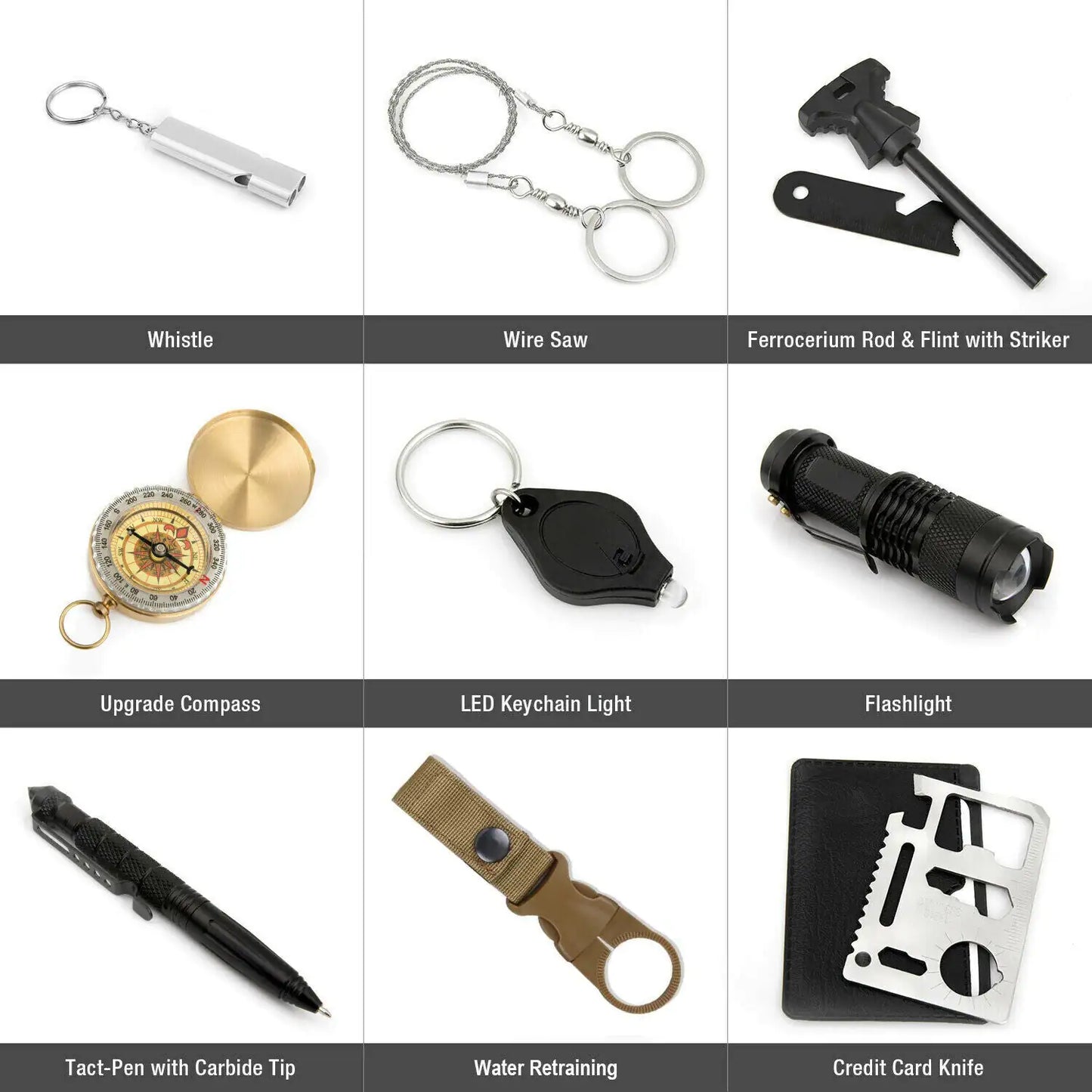 14 in 1 Outdoor Emergency Survival And Safety Gear Kit Camping Tactical Tools SOS EDC Case by Anti Spier