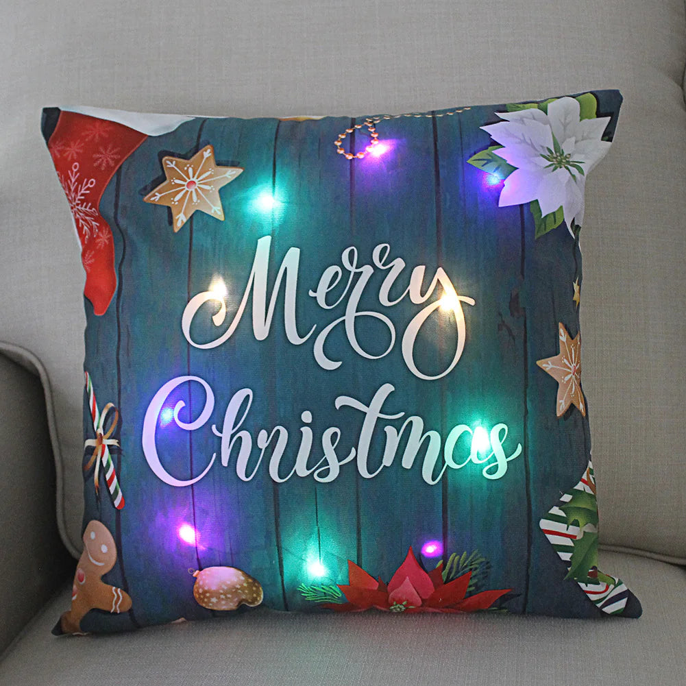 Super Soft Plush Christmas LED Lantern Pillowcase by Anti Spier