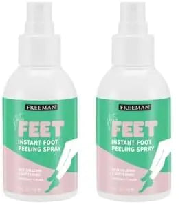 Freeman Flirty Feet Coconut and Aloe Instant Peeling Foot Spray, Softening Foot Peel Mask Exfoliates & Removes Dead Skin, Moisturizes Dry Feet, Clean Ingredients, 4 fl.oz./ 118 ml Bottle (Pack of 2) 4 Fl Oz (Pack of 2) Foot Peel Spray, 1 Count by Anti Spier