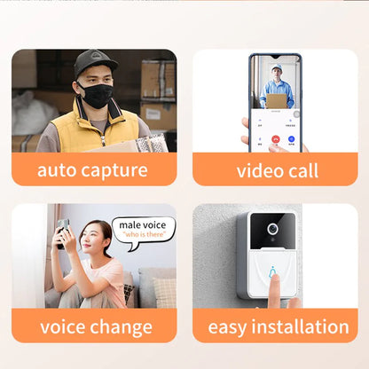 Wireless Security WiFi Smart Doorbell Intercom Video Camera Bell Chime Door Ring by Anti Spier