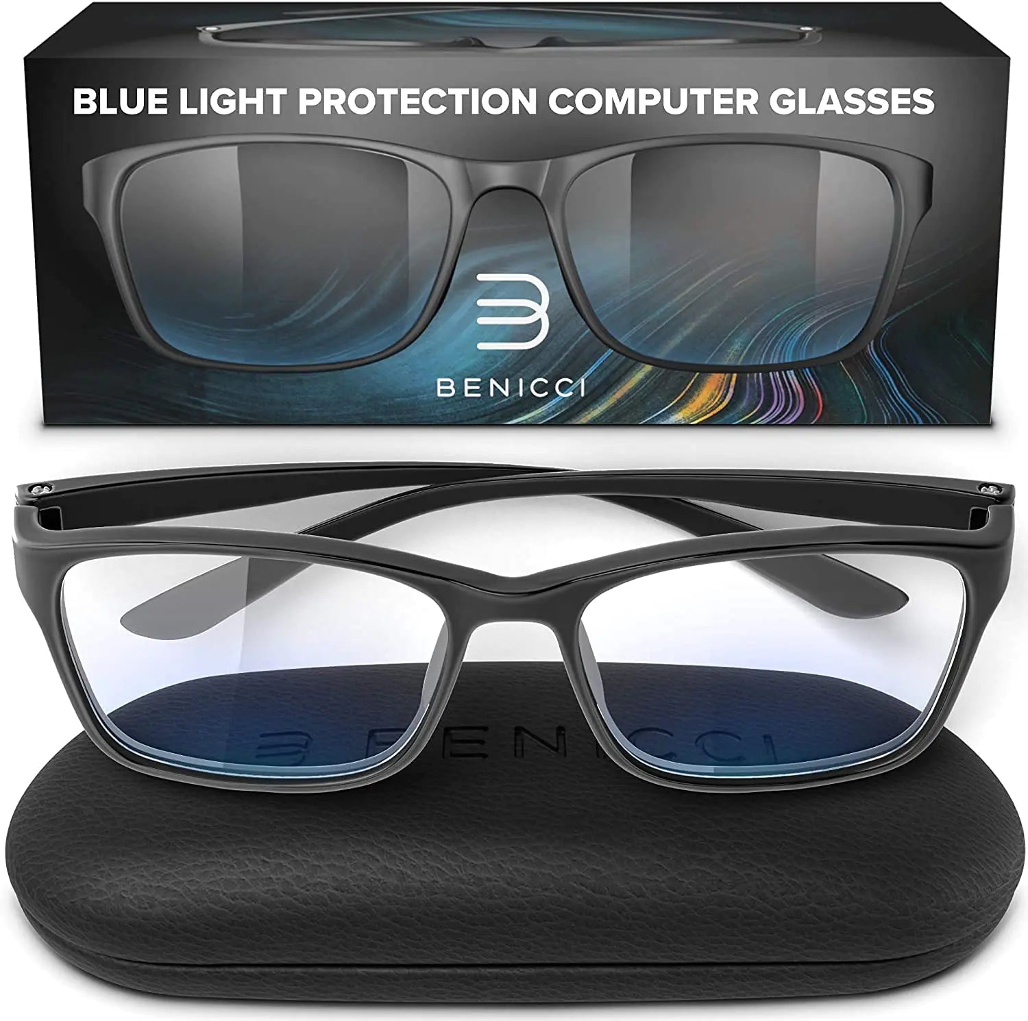 Stylish Blue Light Blocking Glasses for Women or Men - Ease Computer and Digital Eye Strain Dry Eyes Headaches and Blurry Vision - Instantly Blocks Glare from Computers and Phone Screens w/Case by Anti Spier