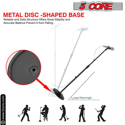 5 Core Mic Stand Round Base Height Adjustable Universal Microphone Mount Stands by Anti Spier