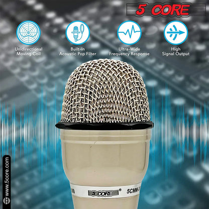 5Core XLR Microphone Dynamic Mic Karaoke Singing Studio Mics Handheld Microfono by Anti Spier