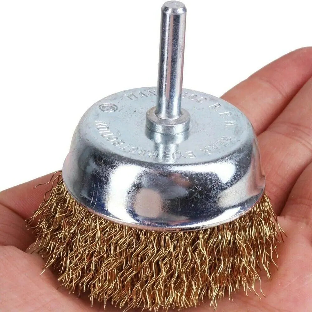 2-Pack 3 Pcs Wire Brush Wheel Set Cup Drill Bit Rust Paint Attachment 1/4" USA by Anti Spier
