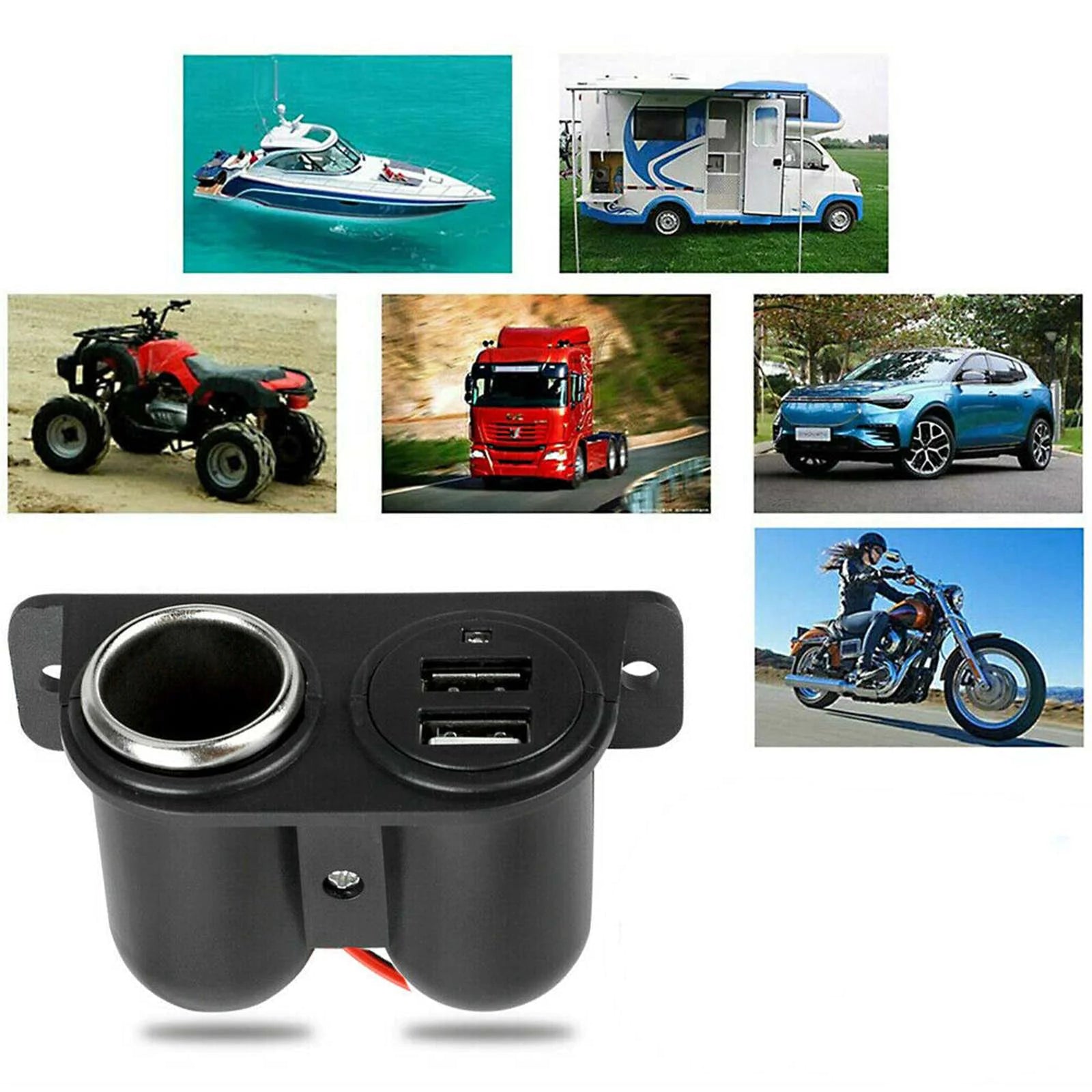 Car Cigarette Lighter Socket Splitter Dual USB Charger Power Adapter Outlet 12V by Anti Spier