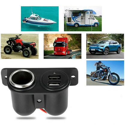 Car Cigarette Lighter Socket Splitter Dual USB Charger Power Adapter Outlet 12V by Anti Spier