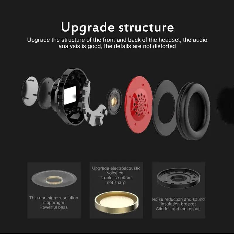 Super Bass Wireless Bluetooth Headphones Foldable Stereo Earphones Headsets Mic by Anti Spier
