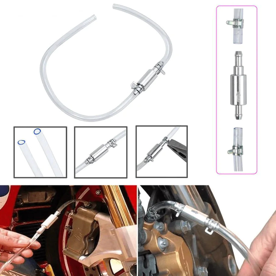Car Motorcycle Clutch Brake Bleeder Hose One Way Valve Tube Bleeding Tool Set US by Anti Spier