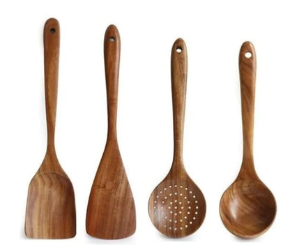 Essential Non-Stick Cookware & Wooden Spoon Set by Anti Spier