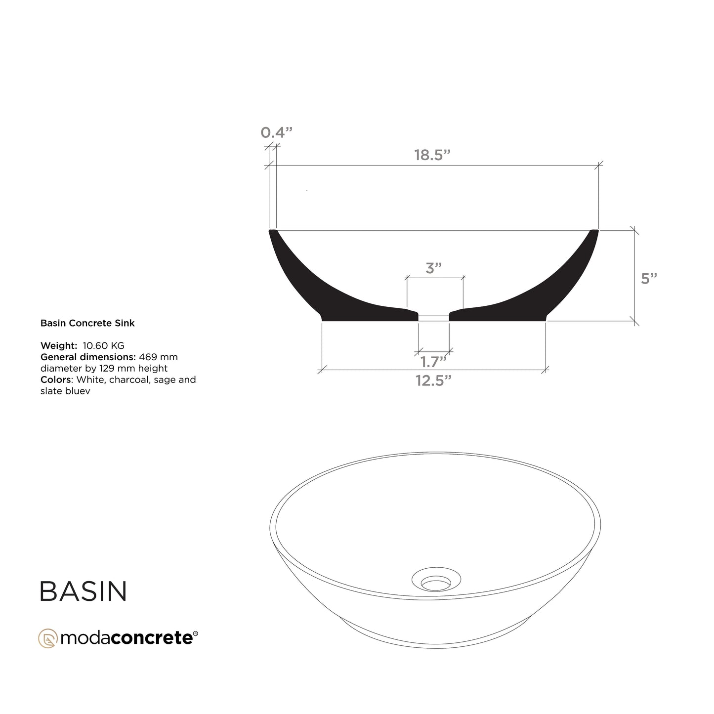 Basin Concrete Sink by ModaConcrete - Direct source for architectural and precast concrete