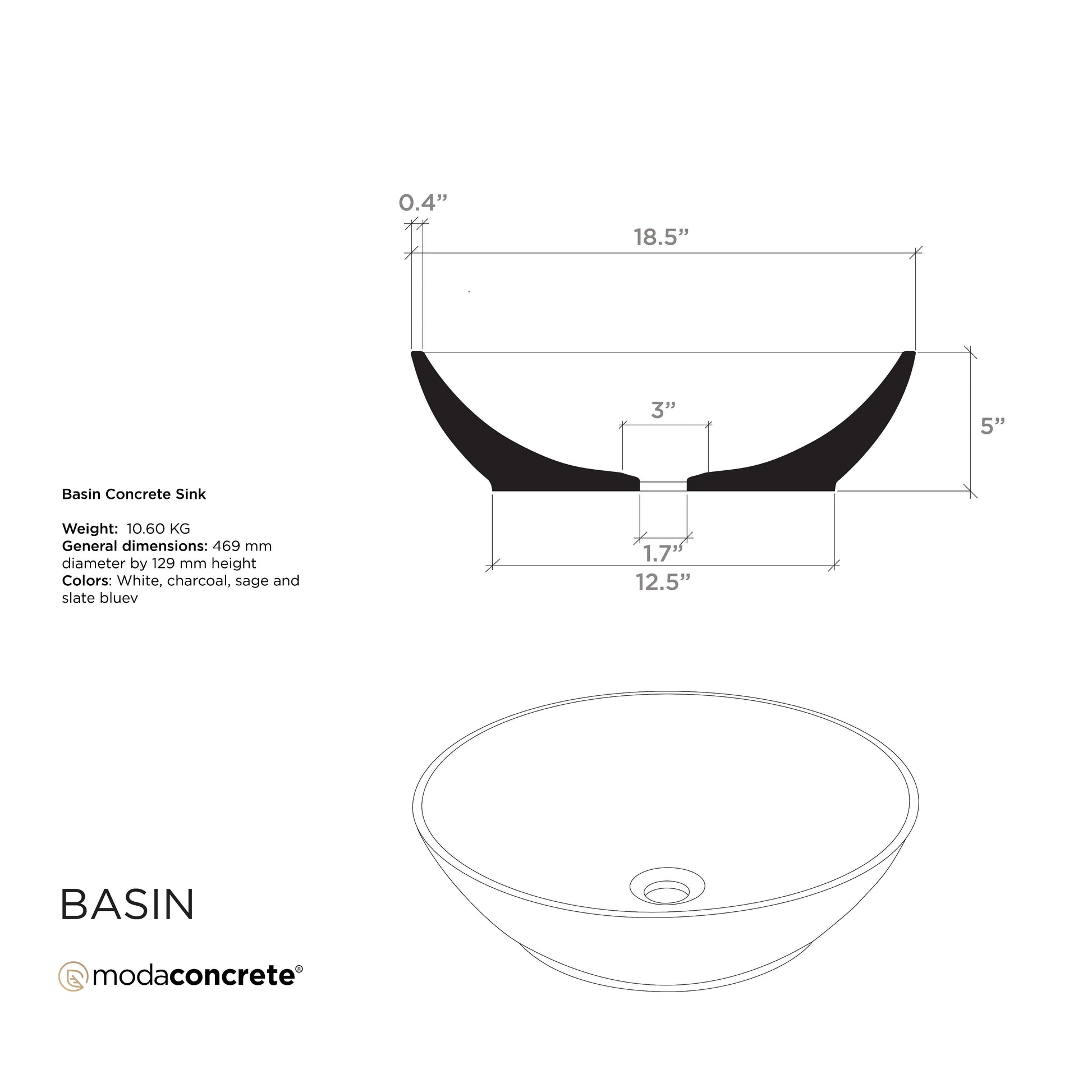 Basin Concrete Sink by ModaConcrete - Direct source for architectural and precast concrete