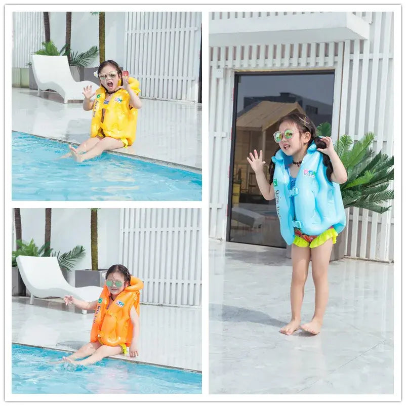 Inflatable Life Vest Baby Swimming Jacket by Anti Spier