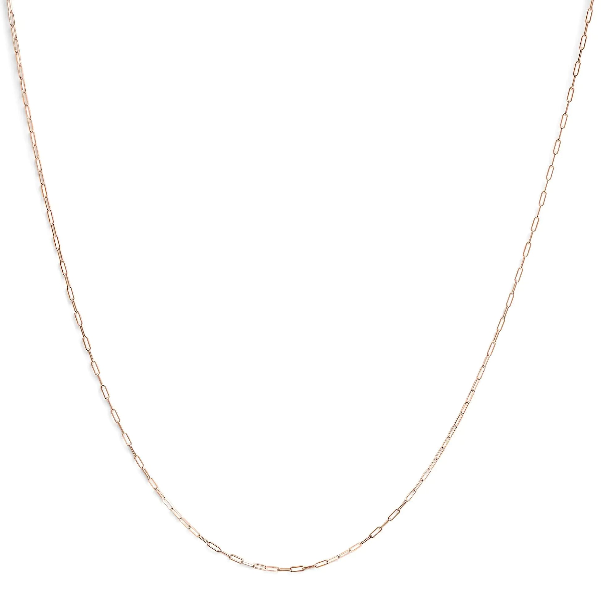 Unisex Solid 14K Gold 1.5mm Paperclip Chain Necklace - Choice of Length and Metal Color by Anti Spier