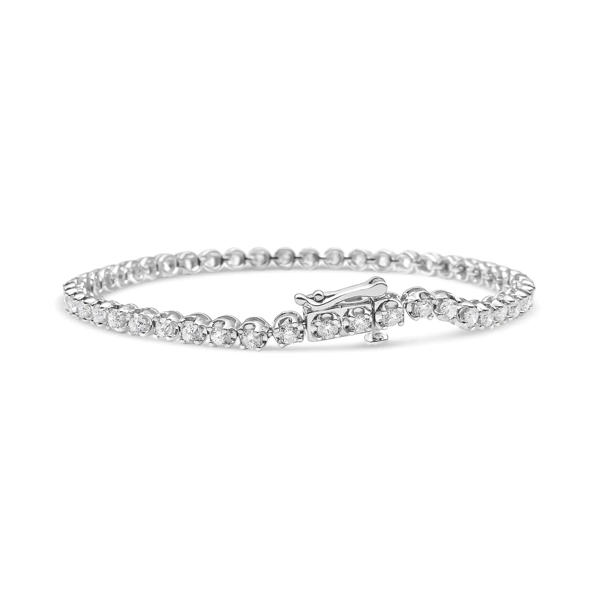 14K White Gold 5.0 Cttw Diamond" Classic Tennis Bracelet for Women (H-I Color, SI1-SI2 Clarity) - 7" Inches by Anti Spier