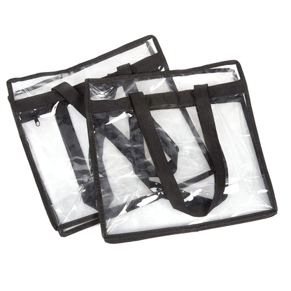 2x Clear PVC Tote Bag Women Large Transparent Handbag Zip Purse Stadium Security by Anti Spier