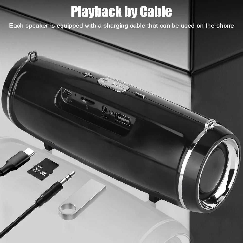 Bluetooth 5.1 Speaker Wireless Waterproof Outdoor Stereo LOUD Bass USB/TF Strap by Anti Spier