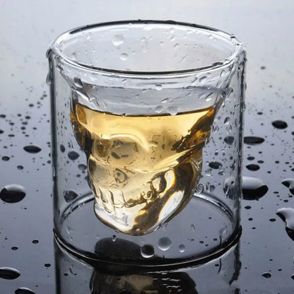 Double Layered Glass Skull Coffee Mug by Anti Spier