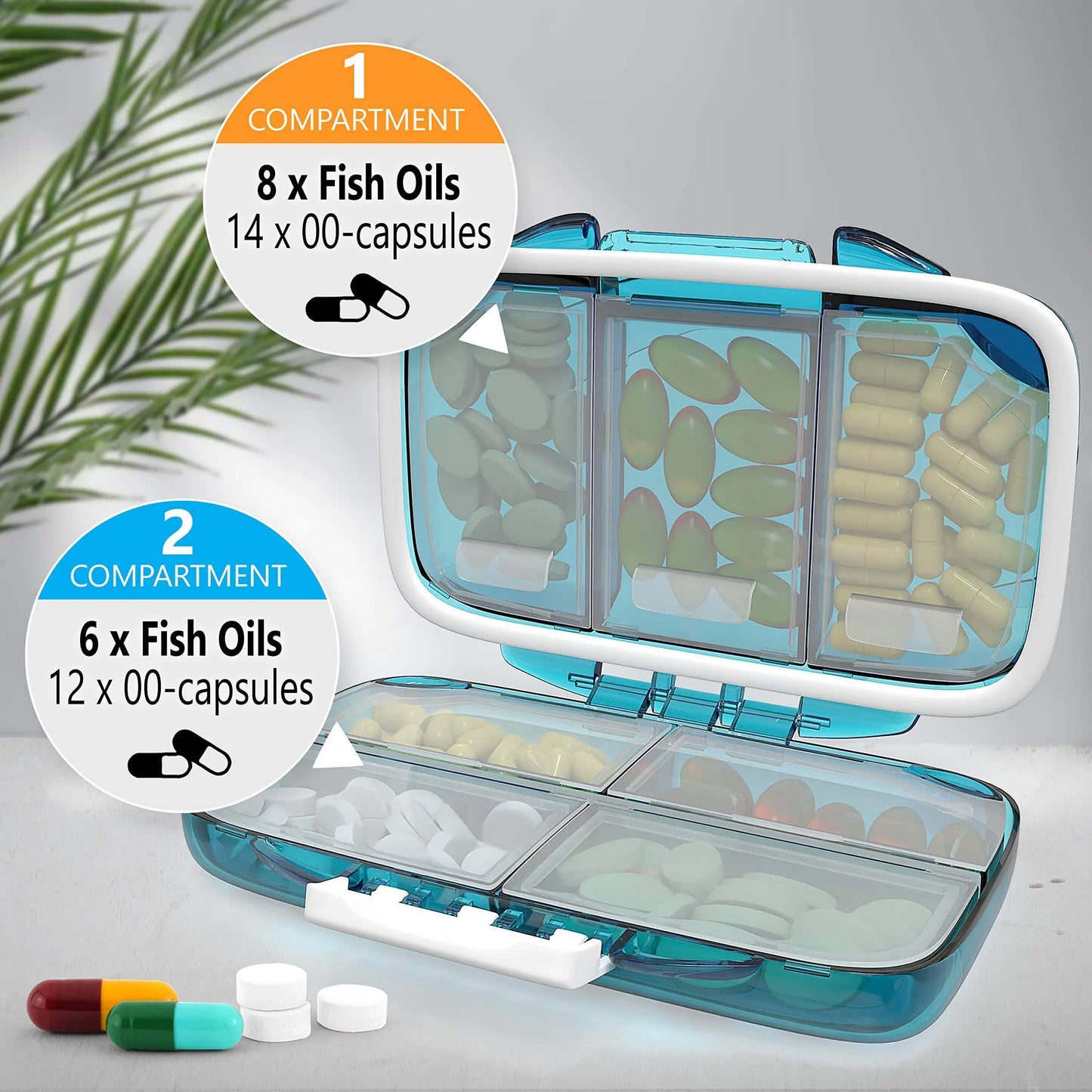 Travel Pill Organizer Moisture Proof Pill Box Daily Medicine 7 Compartments by Anti Spier