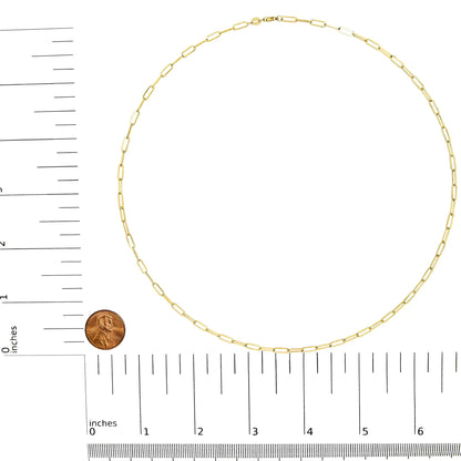 Unisex Solid 14K Gold 2.5mm Paperclip Chain Necklace by Anti Spier