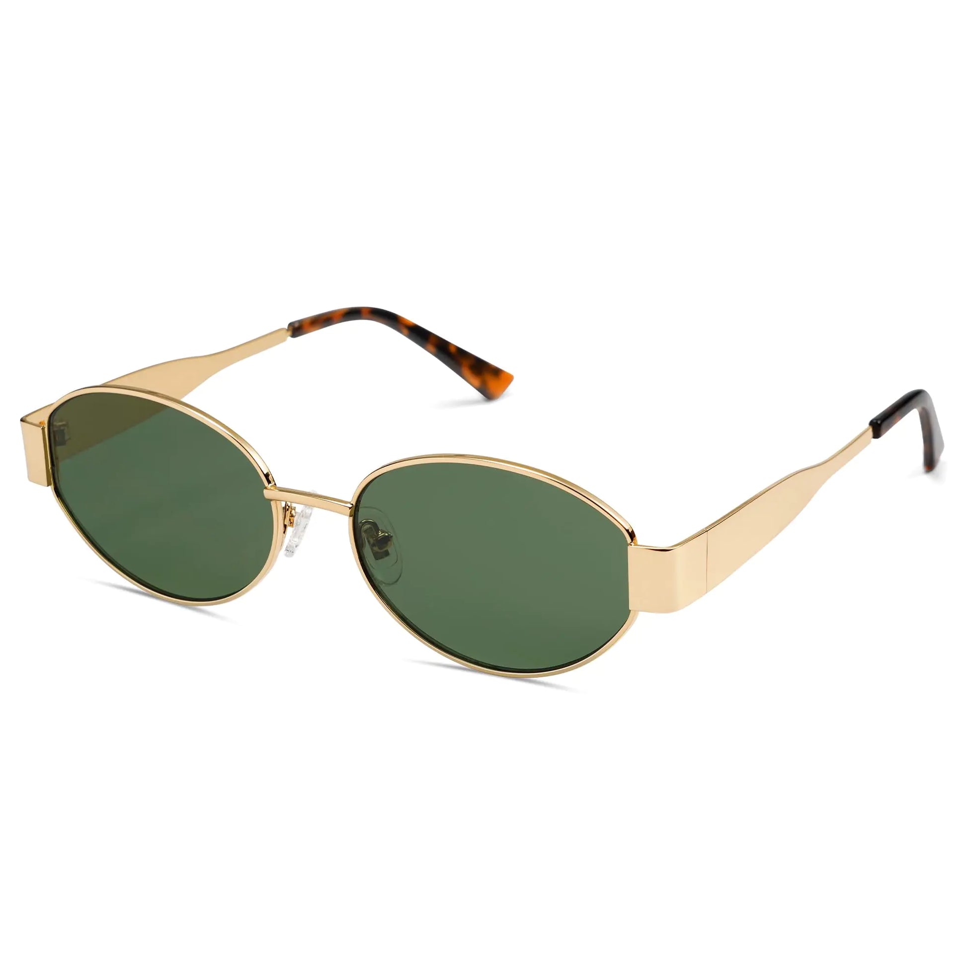 SOJOS Retro Oval Sunglasses for Women Men Trendy Sun Glasses Classic Shades UV400 Protection SJ1217 Gold/Grey by Anti Spier