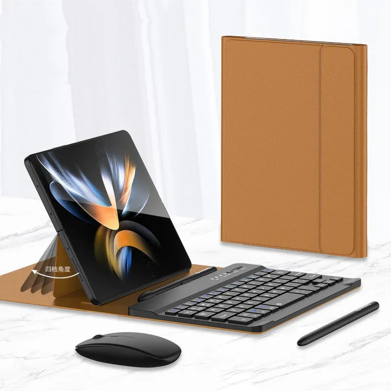 Wireless Keyboard & Folding Leather Case by Anti Spier