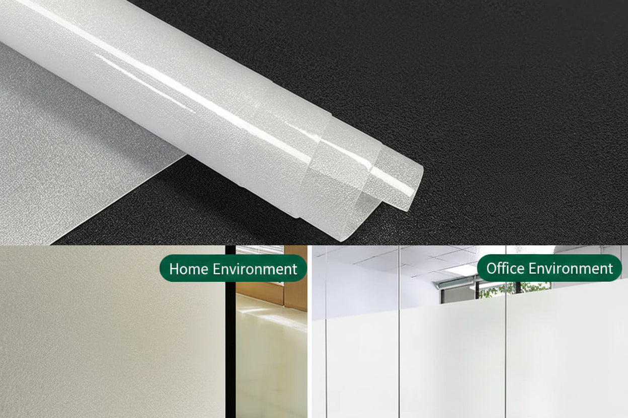 Frosted Glass Privacy Window Film for Offices - Static Cling Light Control by Anti Spier