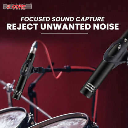 5Core Dynamic Instrument Microphone Professional XLR Cardioid Pencil Stick Condenser Mic by Anti Spier