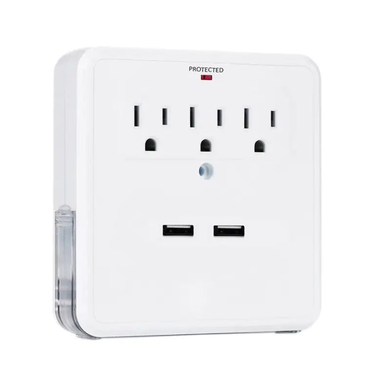 NEW! Classic Combo Wall Adapter W/3 AC Outlets W/Surge Protection And Dual USB Ports To Charge Your Gadgets by Anti Spier