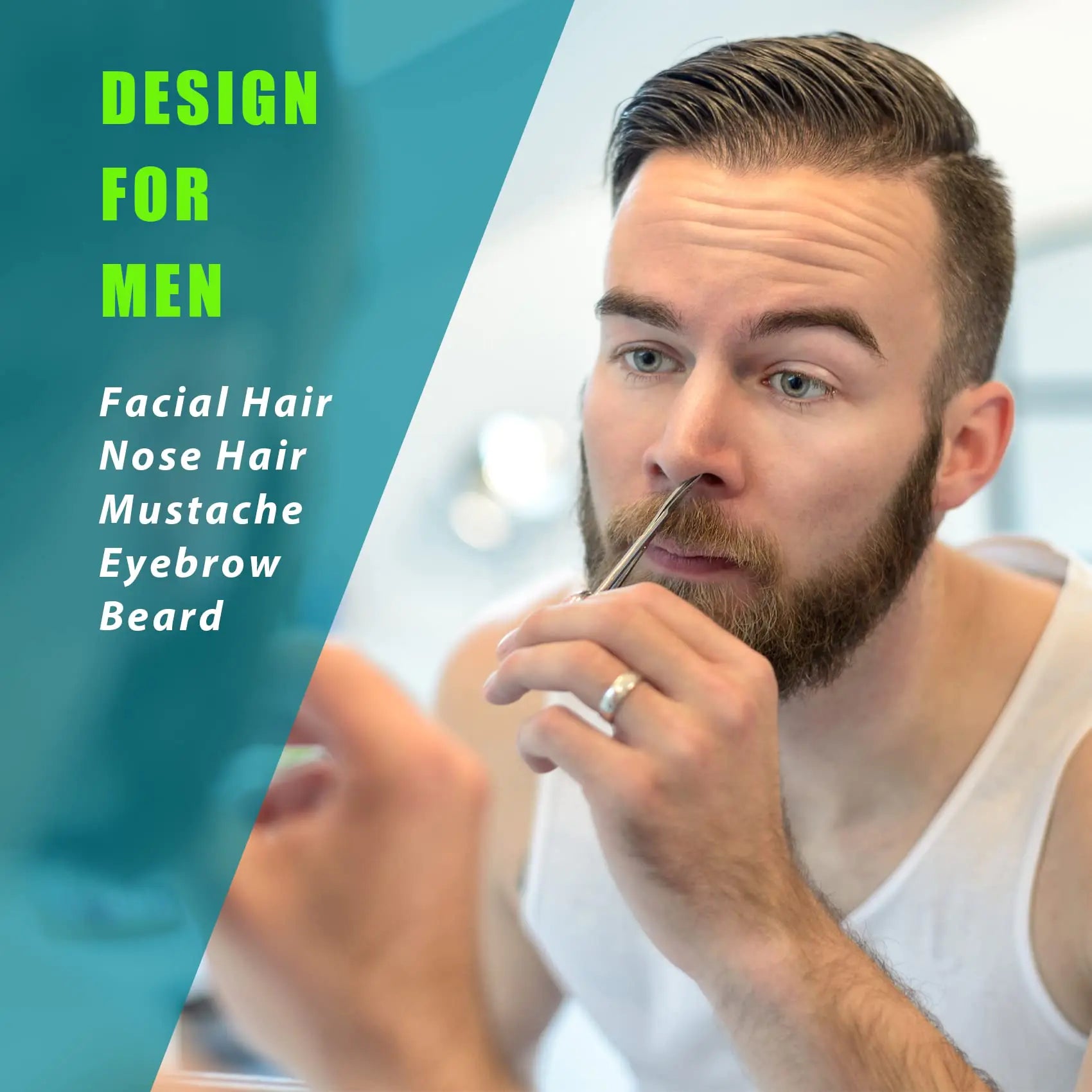Facial Hair Small Grooming Scissors For Men Women - Eyebrow, Nose Hair, Mustache, Beard, Eyelashes, Ear Trimming Kit - Curved and Rounded Safety Tip Clippers For Hair Cutting - 2PCS Silver by Anti Spier