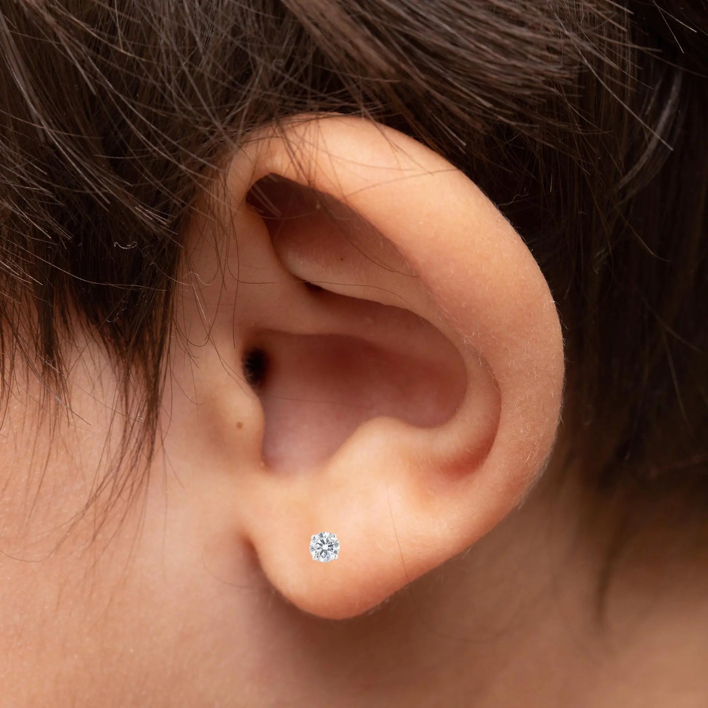 14K White Gold 2.00 Cttw Lab Grown Round Brilliant-Cut Diamond Classic 4-Prong Stud Earrings with Screw Backs (F-G color, VVS2-VS1 Clarity) by Anti Spier
