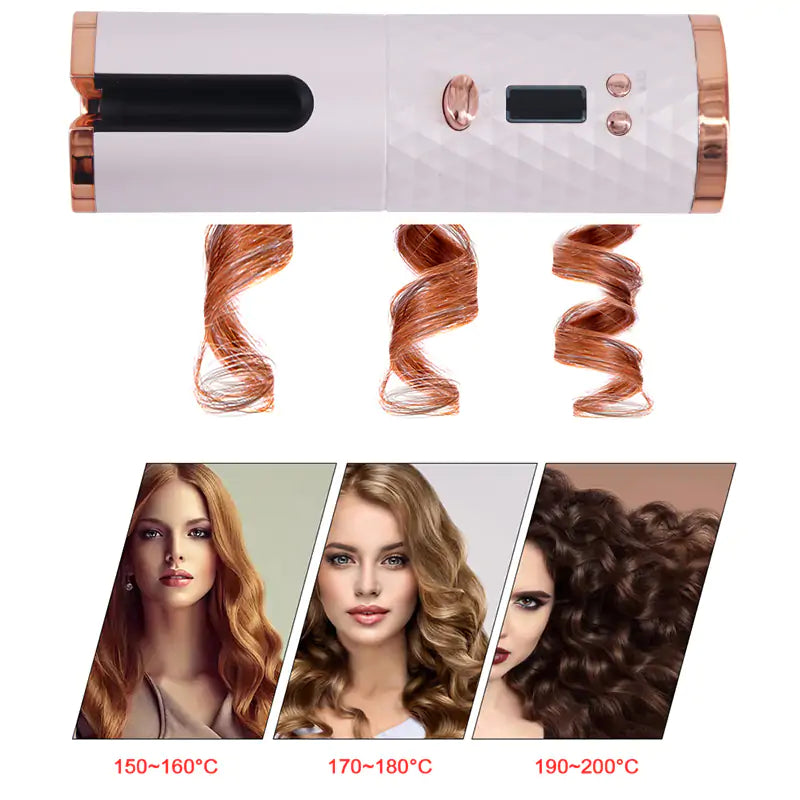 Cordless Auto Rotating Ceramic Hair Curler by Anti Spier