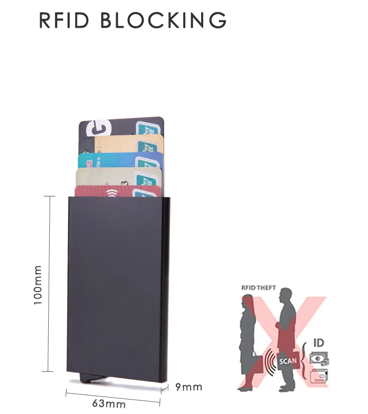 Mens RFID Blocking Slim Money Clip Carbon Fiber Wallet ID Credit Card Holder New by Anti Spier
