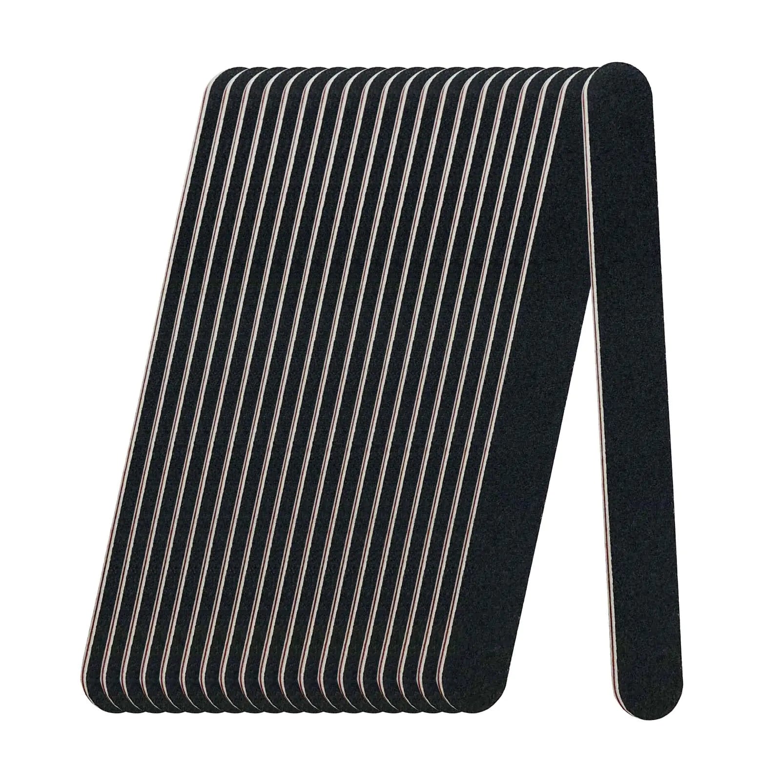20 Pack 100/180 Grit Nail Files, Black Professional Reusable Emery Boards Manicure Tool for Acrylic Nails, Nail Buffering Files by Anti Spier