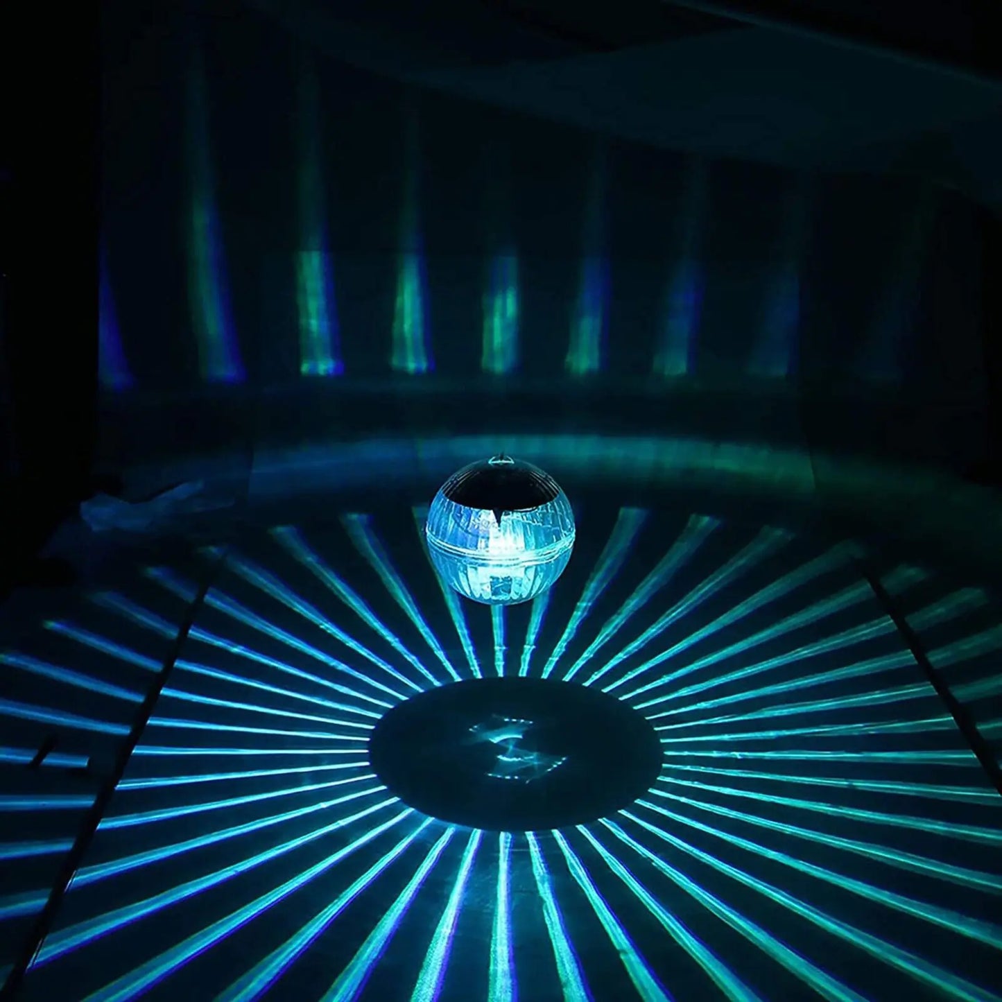 Outdoor Solar LED Floating Light Garden Pond Pool Lamp Rotating RGB Color Change by Anti Spier