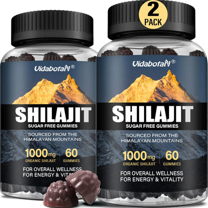 Sugar Free Shilajit Gummies 1000mg – Pure Shilajit Supplement for Men & Women – 85+ Trace Minerals & Fulvic Acid with Ashwagandha- Energy Brain Immunity –Mixed Berry Flavor120 Gummies by Anti Spier