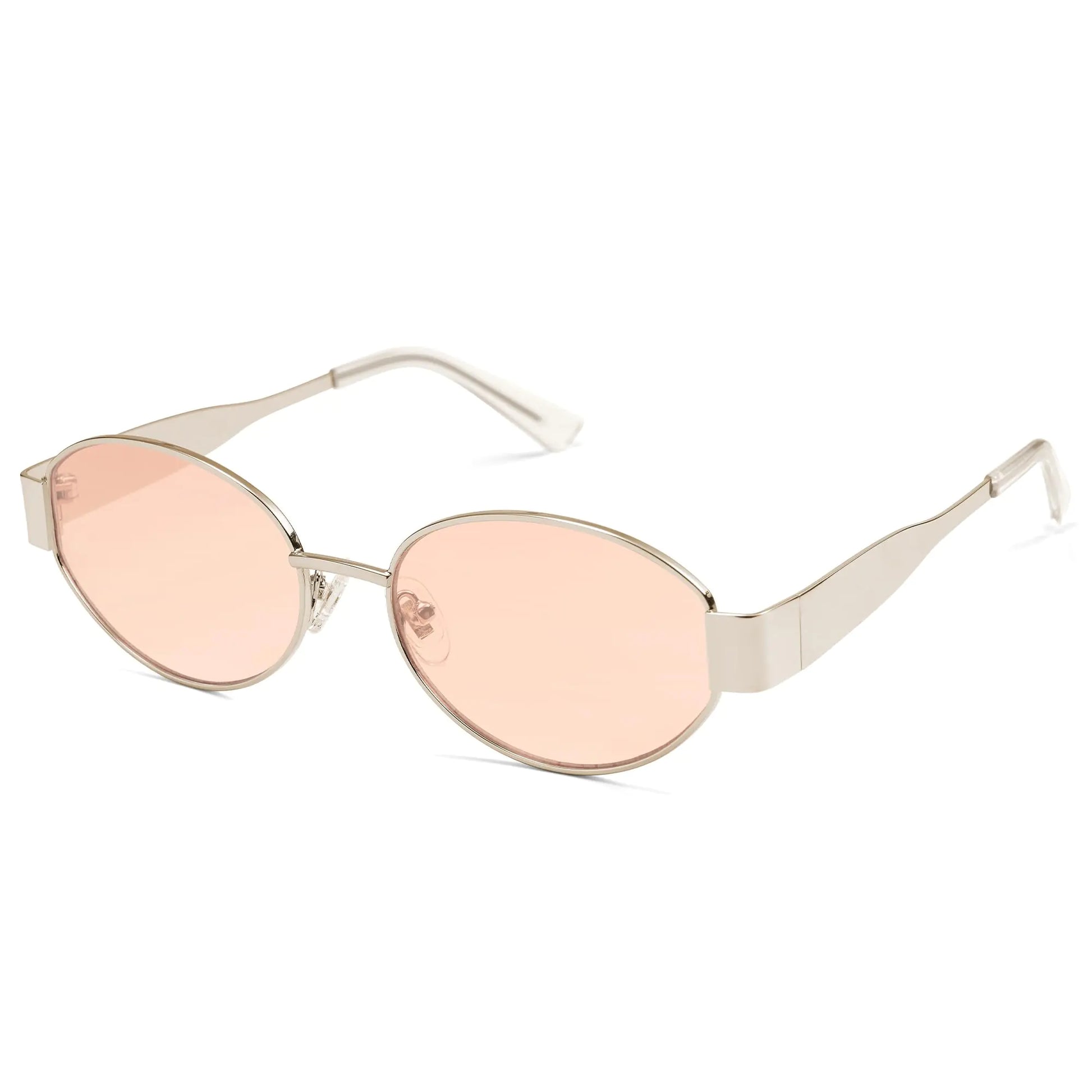 SOJOS Retro Oval Sunglasses for Women Men Trendy Sun Glasses Classic Shades UV400 Protection SJ1217 Light Gold/Light Brown by Anti Spier