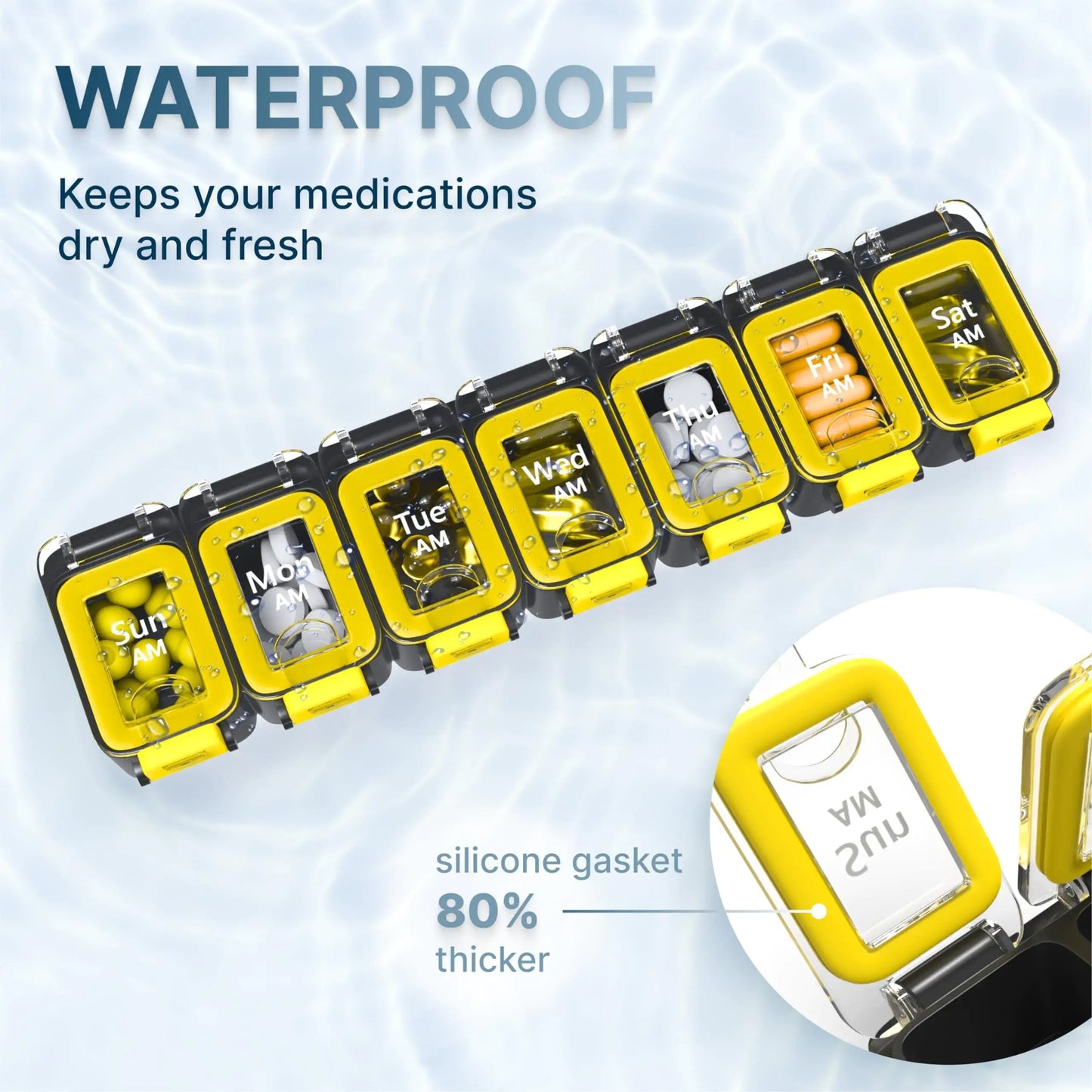 Weekly Pill Organizer 2 Times A Day Am Pm Pill Case Pill Box Yellowblue Plastic by Anti Spier