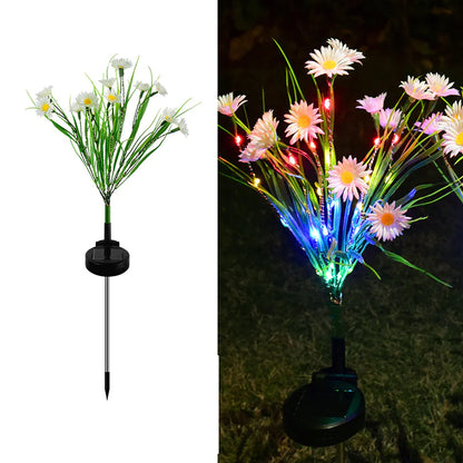 Solar Garden Lights LED Flower Stake Lamp Outdoor Yard Waterproof Patio Decor by Anti Spier