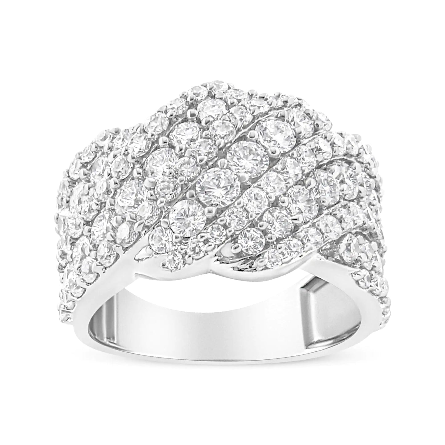 10K Yellow Gold 3.00 Cttw Diamond Multi Row Cluster Band Ring (I-J Color, I3 Clarity) by Anti Spier