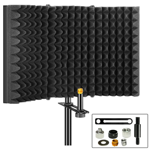 5Core Microphone Isolation Shield Foldable Mic Shield with 3 Sound Insulation Absorbing Foam by Anti Spier