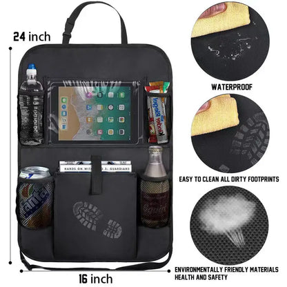Car Seatback Organizer with Cup Holder - Travel Accessory by Anti Spier