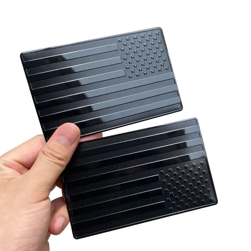 2PCS Metal USA Flag Sticker American Car Truck Decal Emblem Black by Anti Spier