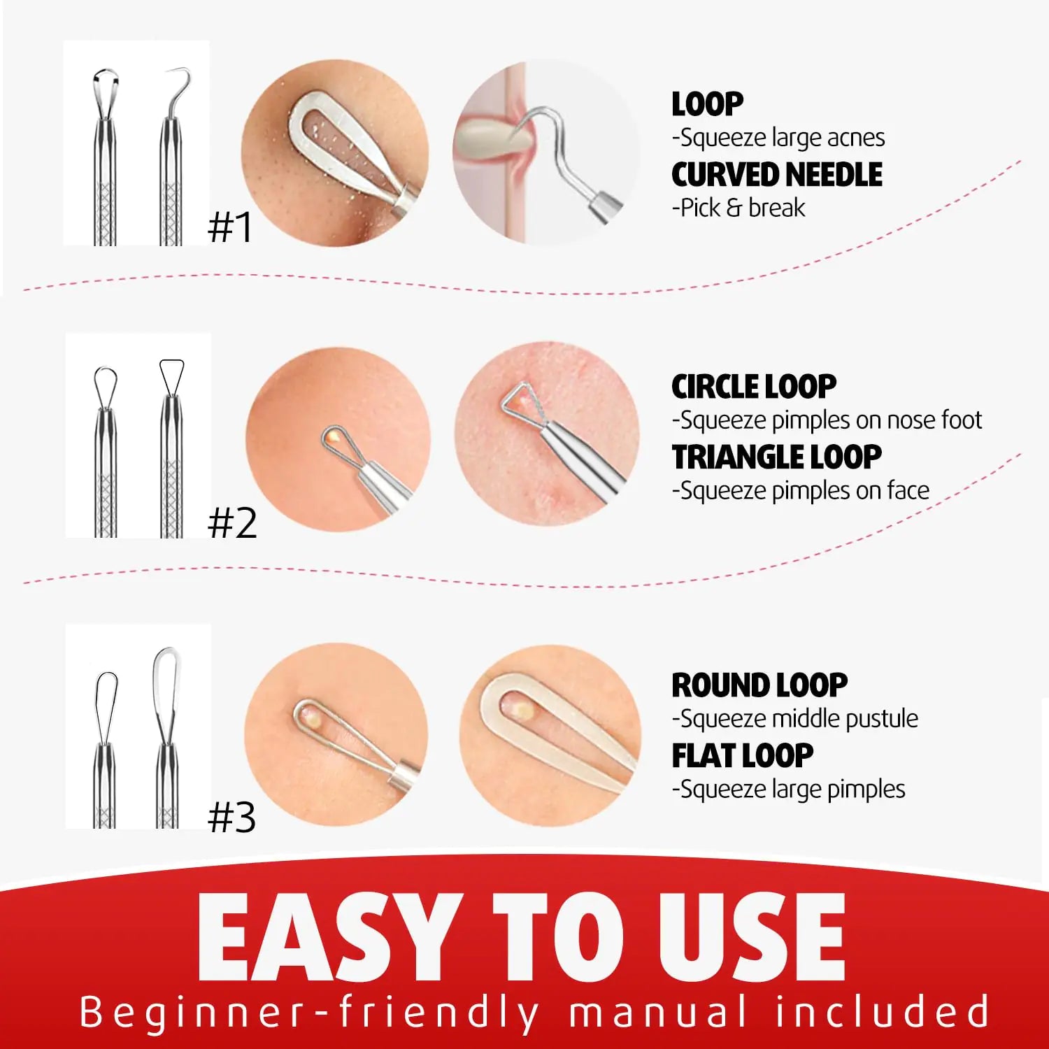 Cbiumpro Blackhead Remover Tools, Pimple Popper Tool Kit, Blackhead Extractor Tool, Zit Popper Tool, Professional Pimple Extractor Tool for Blackhead, Acne, Whitehead, Comedone on Nose - with Case Pimple Popper Tools 6 Pack - Cool Black by Anti Spier